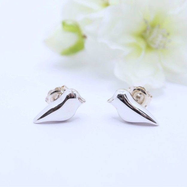 dove earrings studs silver