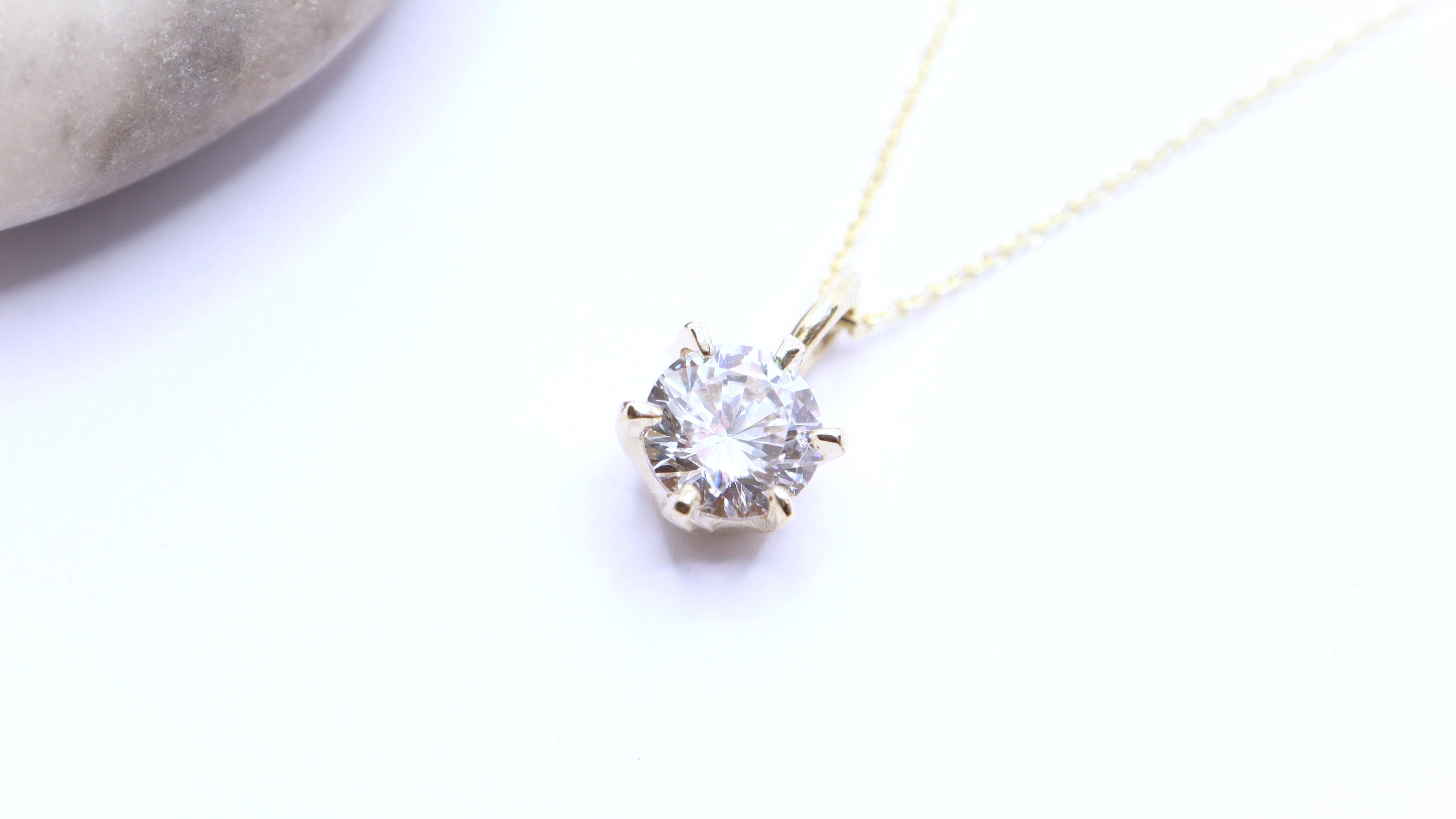 Petite Yellow Gold and CZ Pendant